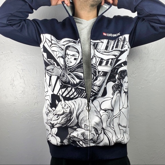 Ecko zip Jacket Sz Small oversized Hip Hop - Picture 4 of 16